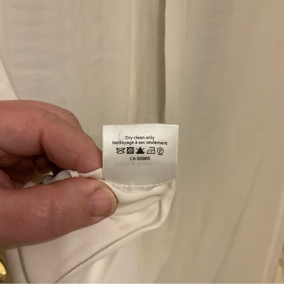 Veronica Beard silk tunic, ivory w/ black detailed embroidery, Long sleeve, Sz 4 - Picture 11 of 13